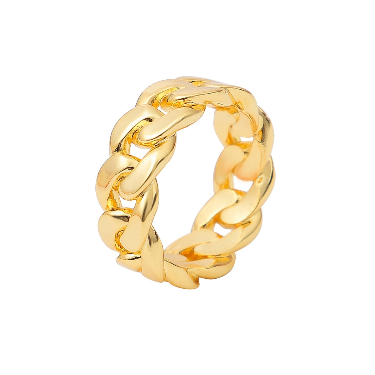 Gold Cuban Link Ring