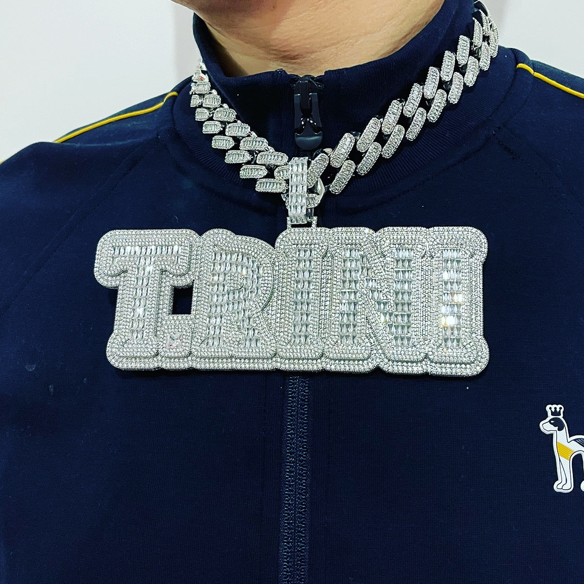 Custom Baguette Bubble Letter Name Pendant