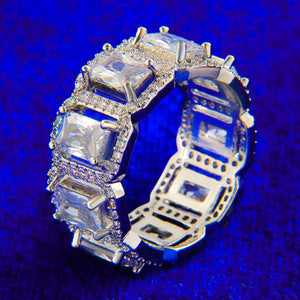 Iced Out Square Baguette Ring