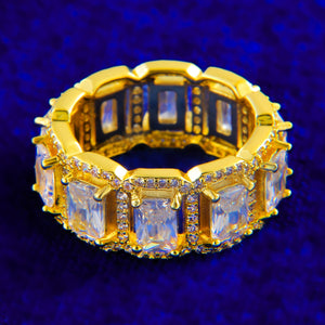 Iced Out Square Baguette Ring