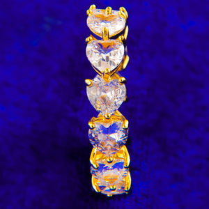 Iced Out Small Hearts Ring