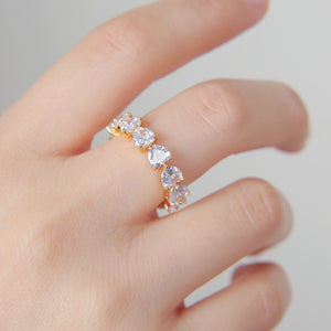 Iced Out Small Hearts Ring